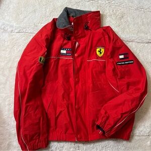 Vintage Tommy Hilfiger Jacket Mens L Red Ferrari Racing Limited Edition Puffer